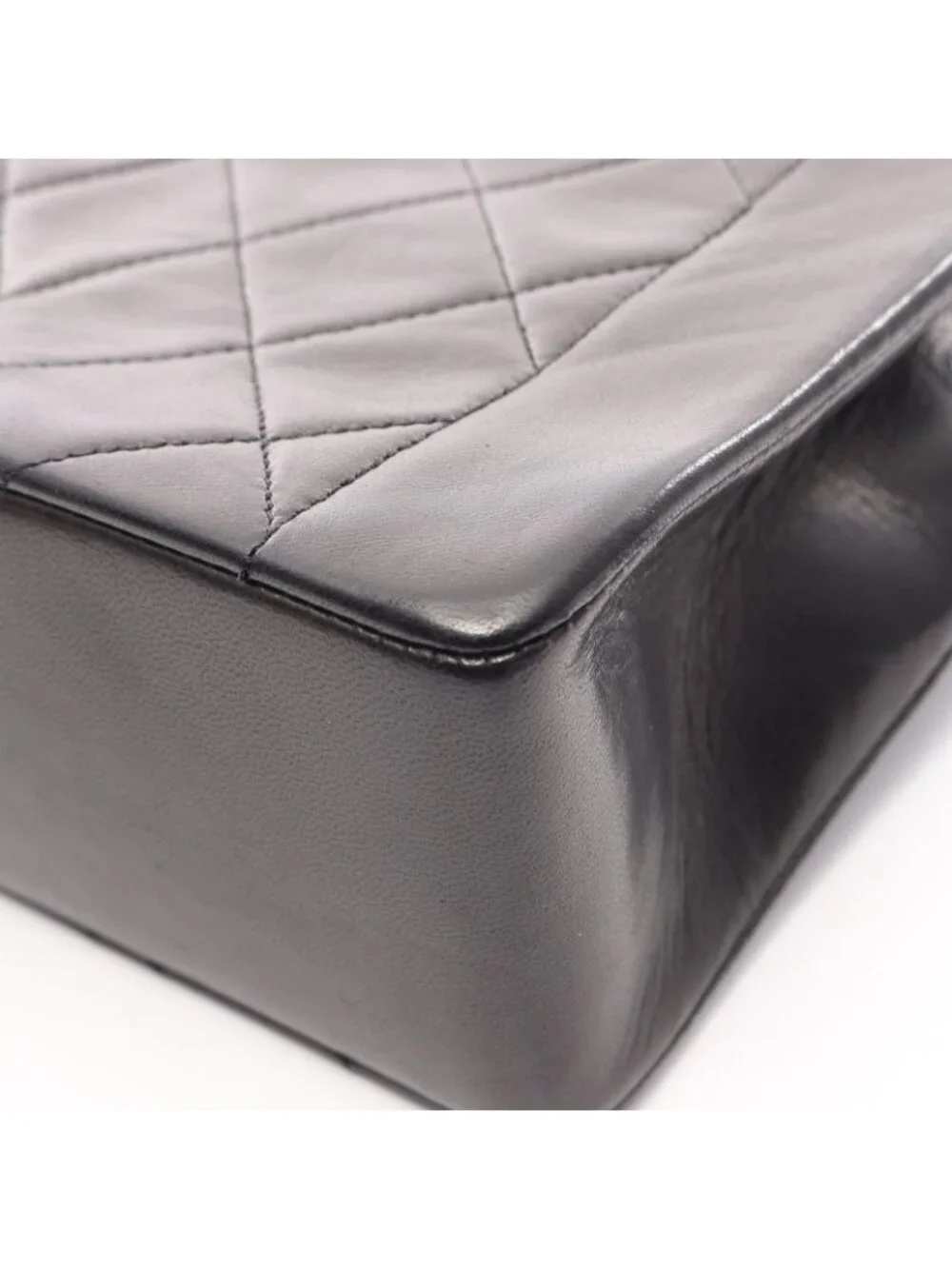 Chanel Shoulder Bag Quilted Single Flap Black Lambskin Chain